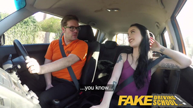 Amazing slut fucks her driving structor and gives him head