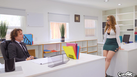 Office sex for a busty blonde and a horny fellow