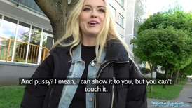 Public agent picks up a blonde and fucks her in the woods