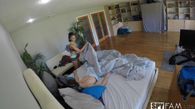 Stepsiblings fuck like crazy while their old folks are away