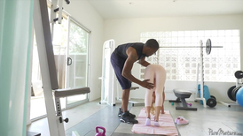 MILF fucked by her hung black personal trainer