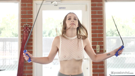 Scrawny young girl getting fucked in the gym