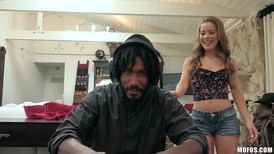 Petite young girl cheats on her boyfriend with a BWC