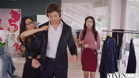 Pantyhose wearing Latina fucks a younger guy