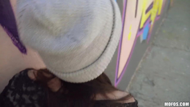 Slutty schoolgirl skips school and gets fucked in public