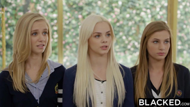 Three pristine white pussies decimated by black cocks