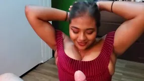 Indian babe loves corrupting modest classmate sucking him