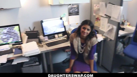 Two hot babes are fucking their stepfathers