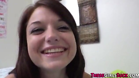 Sucking nubile gets cum